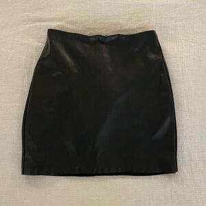 Aritzia Black Leather Mini Skirt